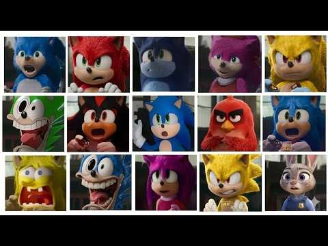 Sonic The Hedgehog Movie 4, All Uh Meow Best Character Design,( Super Sonic, SpongeBob, Angry Bird )