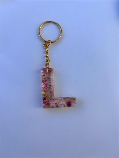 Custom Resin Letter Keychain, Personalized Handmade Resin Art Gift - Etsy