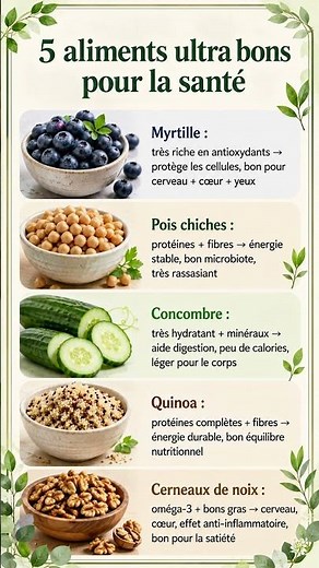 Top 5 aliments santé à manger tous les jours