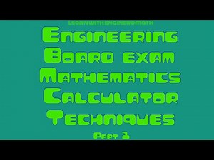 Engineering Board Exam Ph Review Math Calculator Techniques Part 1 (Tagalog)