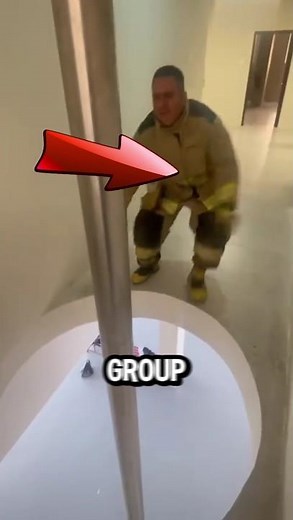 Firefighters Try a Fire Pole for the First Time #shorts #filterchallenge