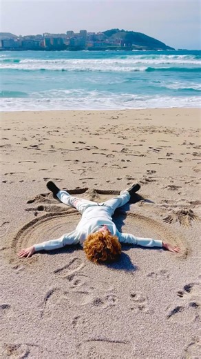 Sleepy sand angels 😇 #cute #sand #beach #funny #viral #fyp #views #shorts #travel #love