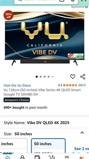 Vu 50" Vibe 4K QLED Google TV – Stunning Picture & Smart Features!