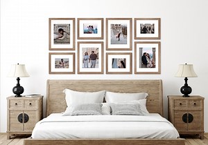 8 Piece Rectangle Gallery Wall Frame Set - Rustic Photo Frame Set With Mat 8.5x11 and 11x14" – Farmhouse Walnut Assorted Picture Frames - Etsy