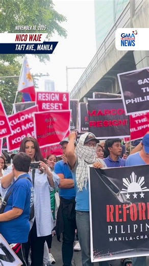'IKULONG ANG MGA KORAP' Ilang mga grupo na tagasuporta ng pamilya Duterte kabilang ang Reforma Pilipinas at Hakbang ng Maisug, kasalukuyang nagsasagawa ng kilos-protesta sa Taft Ave., Manila ngayong araw, Nov. 16, 2025 laban sa katiwalian. | via Nico Waje/GMA Integrated News PANOORIN ANG LIVESTREAM: https://youtu.be/lgzLiIETB_g | GMA News