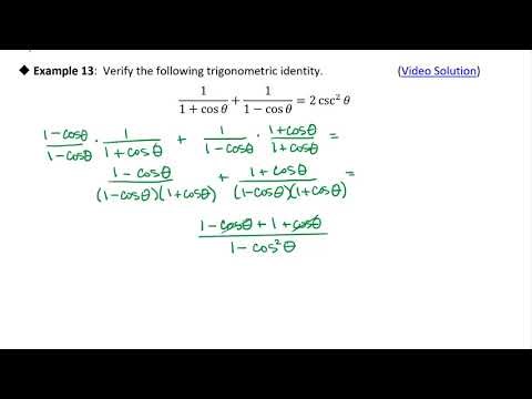 OS 7.1 Simplifying and Verifying Trigonometric Identities: Example 13