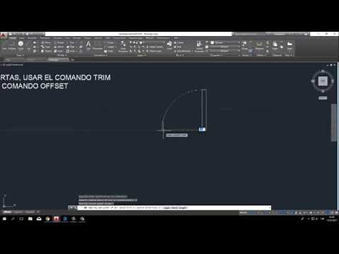 AutoCAd - como hacer puertas en autocad, usar los comandos trim (borrador), y offset