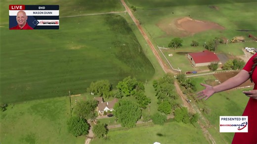 Mason Dunn in Bob Mills SkyNews 9 is fying over Enid, Oklahoma surveying damage from Thursday's (4/23/26) tornado. | David Payne