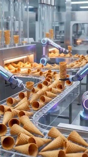 High-Speed Cone Robotics: Watch 1000 Waffles Made in 1 Min!