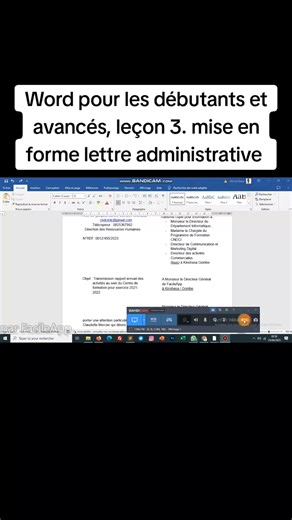 Formation initiation en informatique et Word pour les débutants et avancés leçon 3, faire la mise en forme d'une lettre administrative sous word #learningontiktok #formation #learn #microsoft #office #office365 #windows11 #windows10tips #word #windows10 #formationenligne #formationgratuite #viral @Microsoft 365 @Microsoft Store @EXCEL