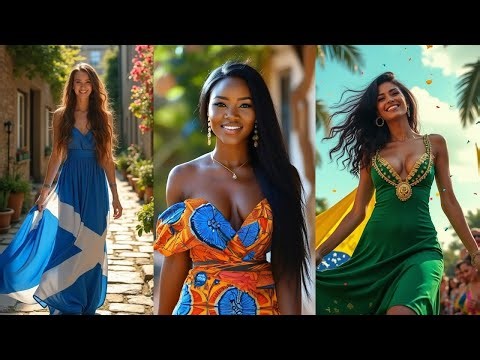 Countries Beautiful Women Compilation 02 #countries #beautifulwomen #viral #aianimation