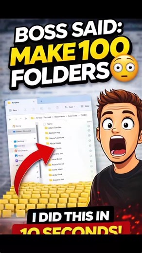 "Create 100 Folders in Seconds (Excel Trick)" | Excel Shortcuts.