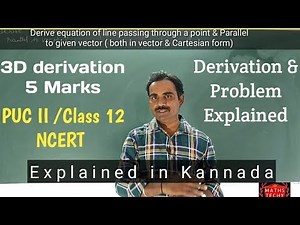 Derive equation of line passing through a point and parallel to vector|3D geometry|PUC II 2020