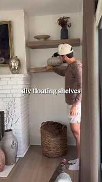 $200 DIY custom FLOATING shelves 🪵🛠️ #diy #tutorial #homeprojects