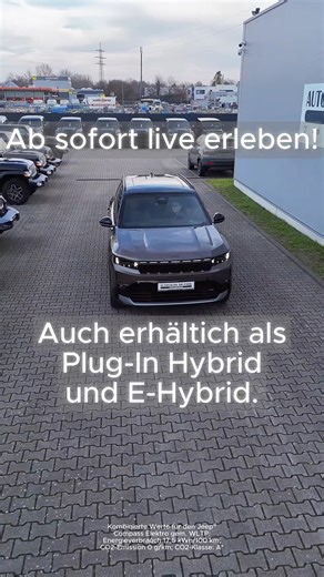 Autosalon am Park on Instagram: "Willkommen NEW Jeep® Compass! Ab sofort im Autosalon am Park. Schaut ihn Euch an und reserviert am besten direkt Euren Probefahrt Termin und lasst Euch Euer personalisiertes Angebot erstellen. Erhältlich als reines E-Modell, als MILD-Hybrid (keine Aufladung nötig) oder als PLUG_IN Hybrid. Kommt vorbei! Wir freuen uns auf Eure Anfragen! P. S. Nicht vergessen - an diesem Wochenende ist der neue JEEP® COMPASS einer SUPERSTARS beim #NFL Finale. Kombinierte Werte für 