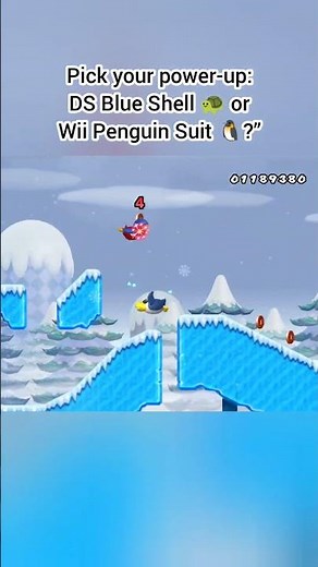 The ultimate debate—Blue Shell vs Penguin Suit. #mario #nintendo #supermario