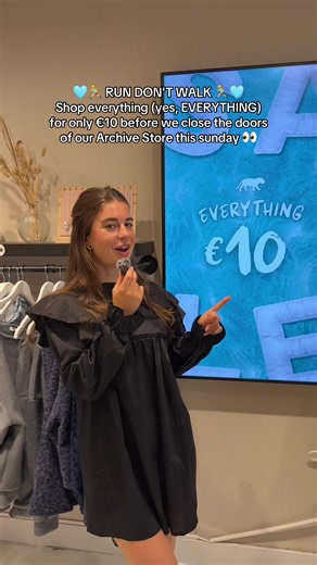 End of an era 🥹✨ Only 4 days left to shop EVERYTHING for €10 at our Utrecht Archive Store 🩵 Will we see you at Steenweg 25? 🐅✨ #outlet #sale #fashion