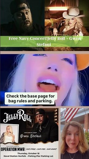 🎤 Jelly Roll & Gwen Stefani Free Operation MWR Concert at Naval Station Norfolk! 🇺🇸 #meganvb