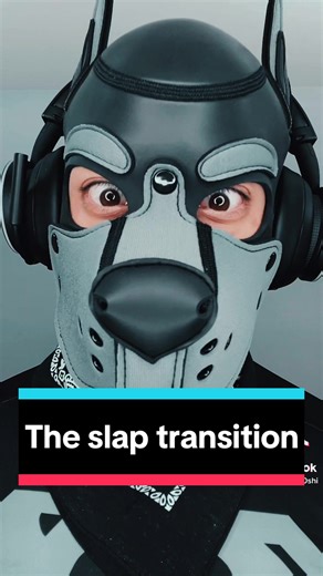 Slapped so hard I swapped hoods 😆 #puptok #humanpup #beyourgenuineself #kinkcommunity #boopthesnoot #puppyplaycommunity #pupplay