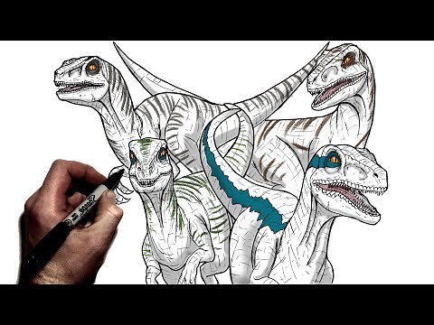 How To Draw Raptor Squad | Step By Step | Jurassic World
