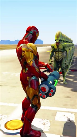 SUPER HERO VS SPACE ALIEN STRONGEST CHALLENGE #gtav #shorts