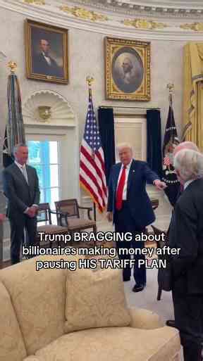 Trump Caught BRAGGING About Billionaires Making Money After He Pauses Tariffs