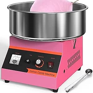 BLITZHOME Cotton Candy Machine, 1000W Electric Commercial Retro Candy Floss Maker with Sugar Scoop, Stainless Steel Bowl, Easy to Use/Clean, Perfect for Home, Party, Carnival, Kids Birthday, Festival