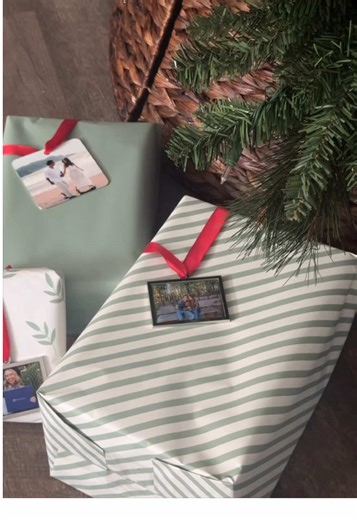 Give gift tags an upgrade this holiday! 🎄 If you're all about the details, creating a custom ornament to use as a gift tag is the perfect way to elevate any present you give this season. Get ornaments and gifting deals now at our link in bio. 🎥: @emiliaareza #shutterfly #ornaments #christmastree #fyp #foryou