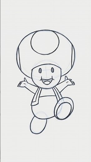 Cute Toad Drawing 🍄 | Mario Character Sketch ✏️#Toad#Mario#MarioBros#CuteDrawing#SketchArt