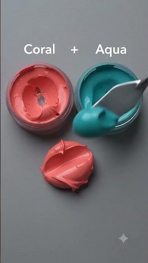 Mixing Coral+ Aqua | Satisfying Color Mixing Experiment #shorts