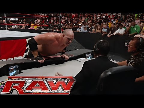 Kane Attacks Michaels Cole & Jerry Lawler RAW Jul 07,2008