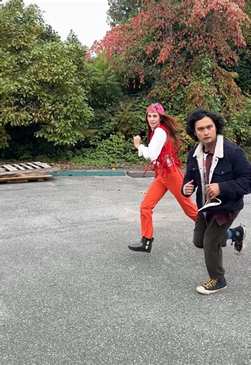 When you FINALLY have someone on set that wants to play Twilight Vampires with you 😭🫶♥️ @kristian ventura #schoolspirits (this took us embarrassingly long to film)