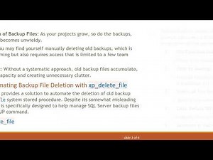 Efficiently Manage Your SQL Server Database Backups with xp_delete_file