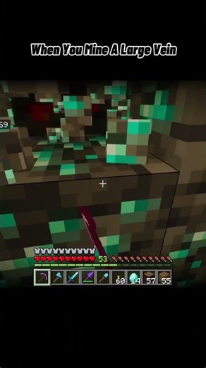 When You Mine A Large Vein #minecraft #gaming