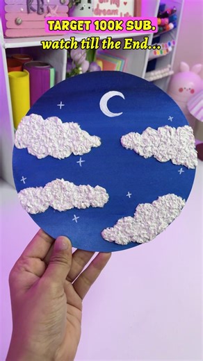 DIY Sky Tissue paper Texture Art✨🥰| 100k🫰| #shorts #diy #craft #textureart #skypainting #tissuepaper