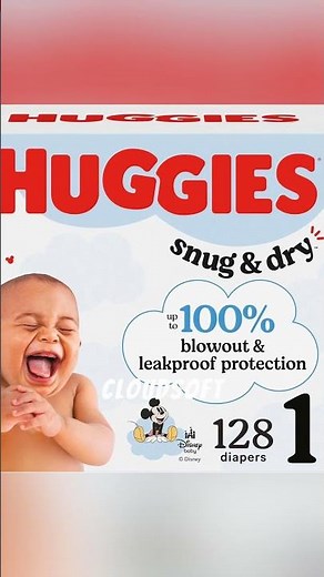 Huggies Size 1 Diapers, Snug & Dry Newborn Diapers, Size 1 (8-14 lbs), 128 Count, Packaging May Vary
