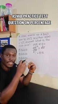 ASVAB PRACTICE TEST QUESTION ON PERCENTAGE #maths #asvab #percentage