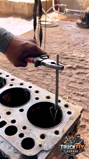 The EASIEST Way to Remove Cylinder Liners! #engine #truck #cylinder #liner #viral #skills #trending