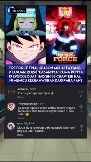 ANIME FIRE FORCE FINAL SEASON HANYA ADA 13 EPISODE