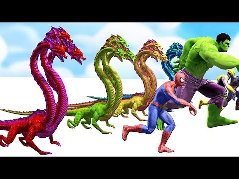 Colors Spiderman Superheroes Run Away Monster Three Head - Learn Colors Video For KIDS Toddler
