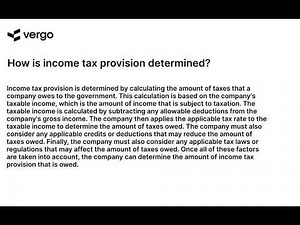 Income Tax Provision: Explained
