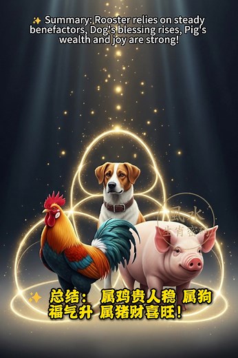 ✨【11月25日–11月29日】生肖鸡、狗、猪运势解析 这段时间三大生肖气场明显转旺！鸡机会上门、狗贵人提携、猪财气回流，一步比一步顺🔥 情绪越稳、心态越正，越容易抓住变化中的黄金机会。 想翻身、想进步，这几天的行动力决定你能走多快！ #生肖运势 #鸡狗猪 #好运来袭 #贵人加持 #11月运势 #生肖運勢 #雞狗豬 #好運來襲 #貴人加持 #11月運勢 | 风水生肖密码