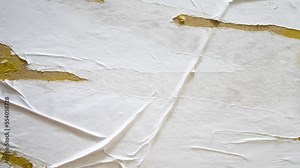 Abstract glued and torn paper animation for texture footage overlay and vintage copy space