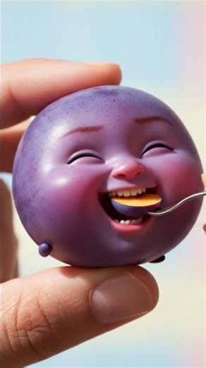 Cute Baby Java Plum Eating Itself! 🍇✨ | Pixar Style Animation #cute #aivideo #shorts