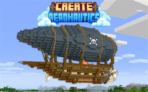 Create Aeronautics模组首测：建造我的第一艘飞艇