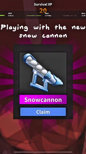 Jugando con el cañón de nieve en Roblox