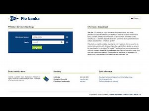 Fio Internetbanking - Hlásiče