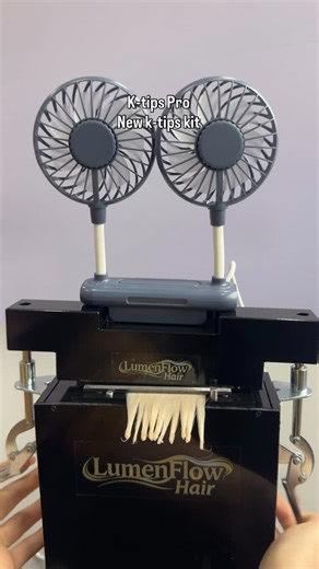 Lumenflowhair on Instagram: "🌞K-tips Pro Kit - Everything You Need to Get Started What’s included: • Hair encapsulation device • keratin in each color: clear, dark brown, light brown, and black • Capsule cutting pliers • Keratin melting pliers • Application boards • Capsule shaping comb • Step-by-step video tutorial • Professional scissors • Styling comb • Precision tweezers • Two mini fans 👉🏻DM us to get more info！ 👉🏻Click the link in the bio！ #hairextensions #fyp #keratin #ktipspro #salon
