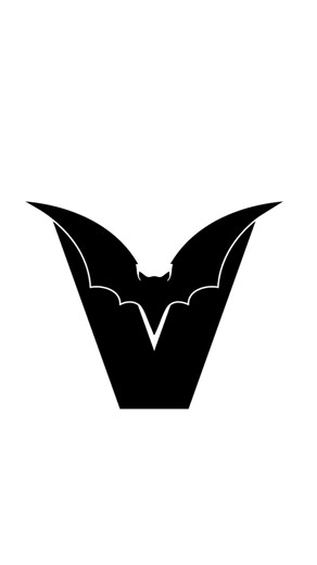 V + Vampire Bat Lettermark Logo Idea