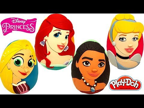 4 Ovos Surpresas das Princesas da Disney Cinderela, Ariel, Rapunzel e Moana